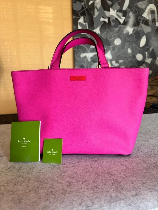 Kate Spade Hot Pink Leather Tote - Picture 1 of 16